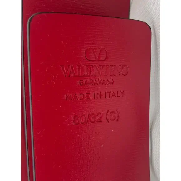 NEW Valentino Garavani V Logo Belt Reversible Black Red Gold 40mm 80 32 NWT NEW Valentino Garavani V Logo Belt Reversible Black Red Gold  main image 4